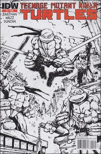 Teenage Mutant Ninja Turtles (2011) issue 1-M Kevin Eastman Black and White Cover (2nd Printing)
