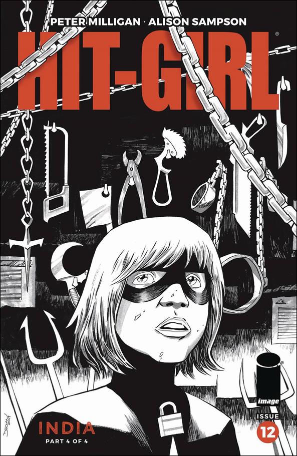 Hit-Girl Season Two issue 12-B Declan Shalvey Black and White Cover