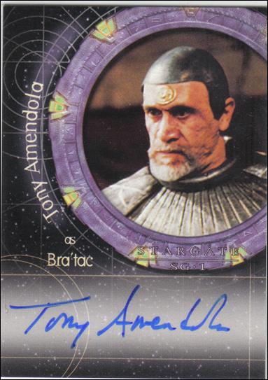 Stargate SG-1 Premiere (Autograph Subset) card A9 Tony Amendola as Bra'tac (Binder Exclusive)