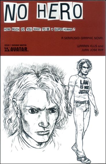 No Hero issue 1-C Design Sketch Cover