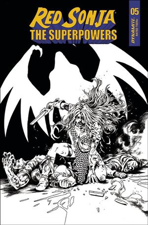 Red Sonja: The Superpowers issue 5-L Jonathan Lau 1:10 Black & White Cover