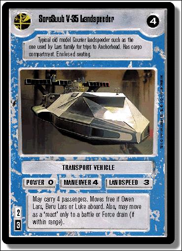 Star Wars: Premiere Limited (Base Set) card 313 SoroSuub V-35 Landspeeder