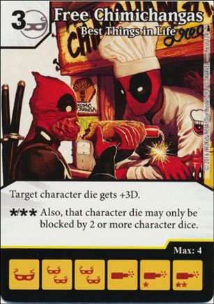 Marvel Dice Masters Deadpool card 96 Free Chimichangas: Best Things in Life