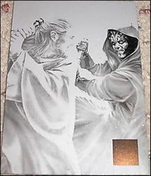 Star Wars Galaxy: Series 4 (Base Card Printing Plate Subset) card 69 Warriors of the Force - 1/1 Black