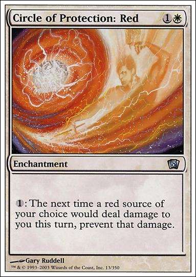 Magic the Gathering: 8th Edition (Base Set) card 13 Circle of Protection: Red