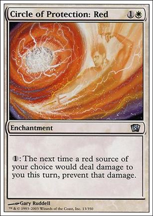 Magic the Gathering: 8th Edition (Base Set) card 13 Circle of Protection: Red