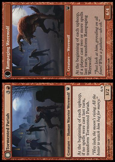 Magic the Gathering: Innistrad (Base Set) card 165 Tormented Pariah / Rampaging Werewolf