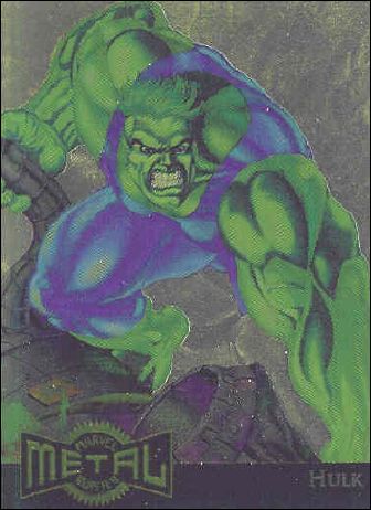 Marvel Metal (Metal Blasters Subset) card 5-B Hulk (Gold Foil)