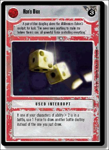 Star Wars: Premiere Limited (Base Set) card 261 Han's Dice