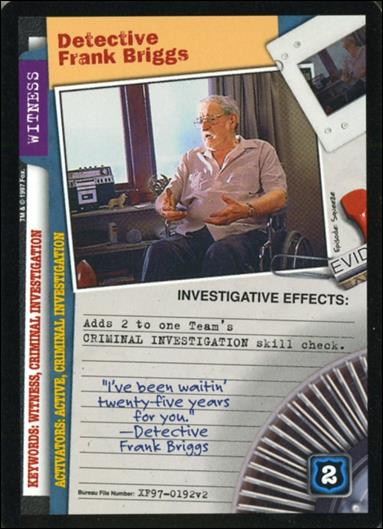 X-Files: The Truth Is Out There (Base Set) card XF97-0192v2 Detective Frank Briggs