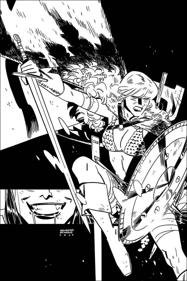Vampirella / Red Sonja issue 4-Q Leondardo Romero B&W Virgin FOC Cover