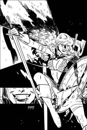 Vampirella / Red Sonja issue 4-Q Leondardo Romero B&W Virgin FOC Cover