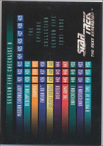 Star Trek: The Next Generation - The Episode Collection Season Five (Base Set) card 508 Season Five Checklist A