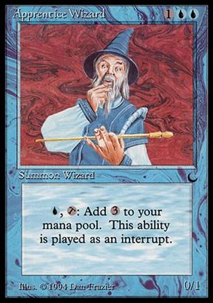 Magic the Gathering: The Dark (Base Set) card 21 Apprentice Wizard