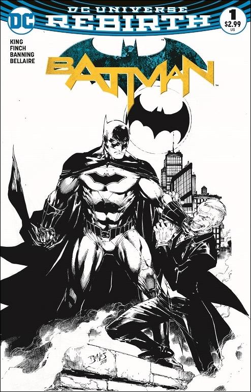 Batman (2016) issue 1-TK Ed Benes Comic Heroes / Comic Madness B&W Cover