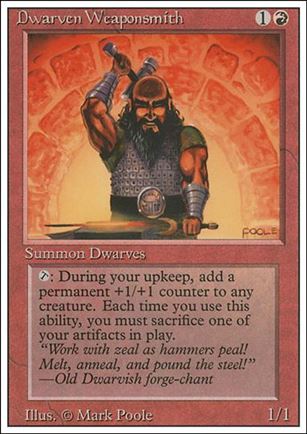 Magic the Gathering: Revised (Base Set) card 145 Dwarven Weaponsmith