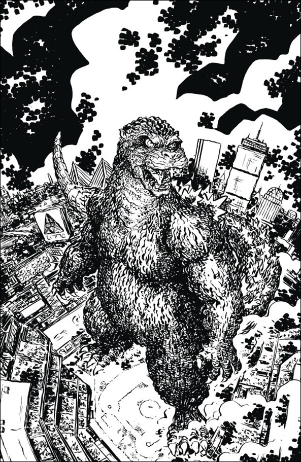 Godzilla vs. America: Boston issue 1-C Jesse Lonergan B&W Virgin 1:25 Cover