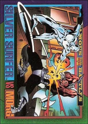 Marvel Universe: Series 4 (Base Set) card 148 Silver Surfer vs Morg