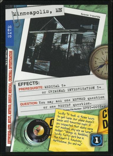 X-Files: The Truth Is Out There (Base Set) card XF97-0078v2 Minneapolis, MN