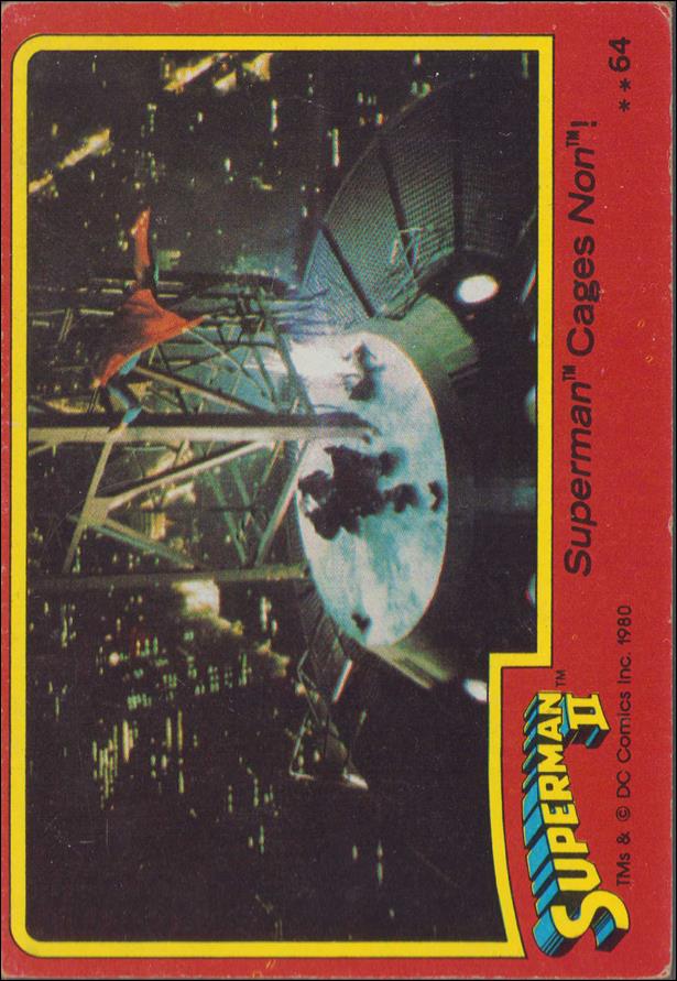 Superman II (Movie) (Base Set) card 64 Superman Cages Non!