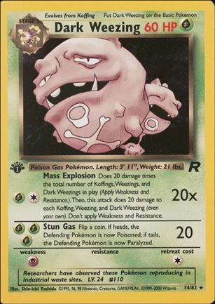 Pokemon: Team Rocket (Base Set) card 14 Dark Weezing (Holo) - 1st Edition