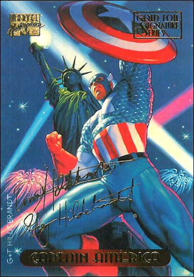 1994 Marvel Masterpieces (Gold-Foil Signature Parallel Base Set) card 18 Captain America
