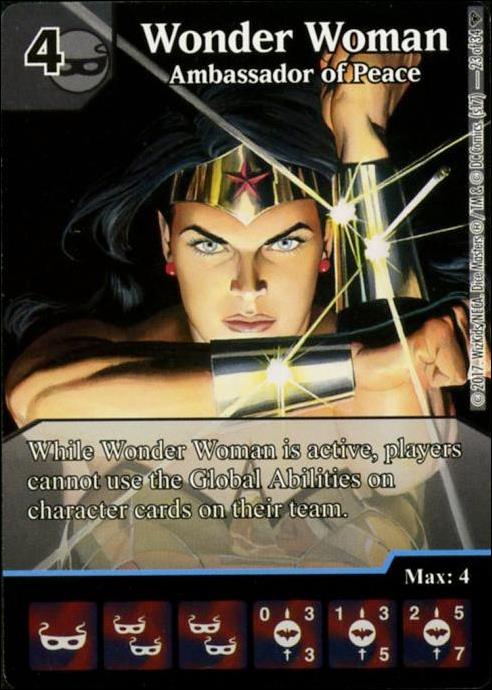 DC Comics Dice Masters Superman and Wonder Woman Starter Set card 23-B Wonder Woman: Ambassador of Peace (FCBD Alternate 