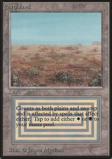 Magic the Gathering: Limited Edition Beta (Base Set) card 282 Scrubland