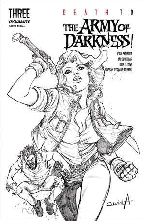 Death to the Army of Darkness issue 3-K Sergio Davila 1:25 Black & White Cover