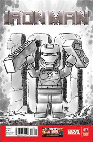Iron Man (2013) issue 17-D Leonel Castellani 1:100 LEGO Sketch Cover
