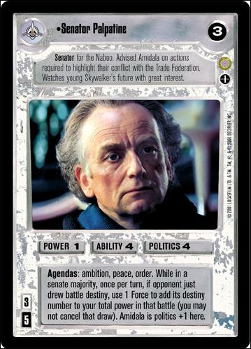 Star Wars: Coruscant Limited (Base Set) card 124 Senator Palpatine (Alt. Image)