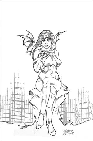 Vampirella: Armageddon issue 1-S Joseph Michael Linsner B&W Virgin 1:20 Cover