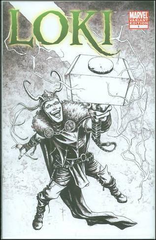 Loki (2010) issue 1-C Sebastian Fiumara Black and White Cover