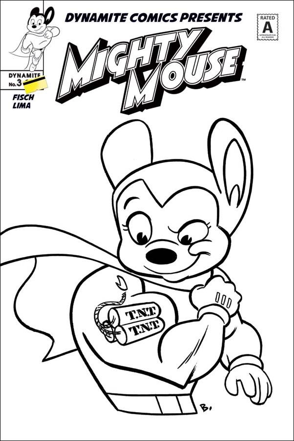 Mighty Mouse (2017) issue 3-D J. Bone 1:20 B&W Cover