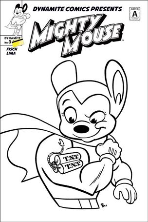 Mighty Mouse (2017) issue 3-D J. Bone 1:20 B&W Cover