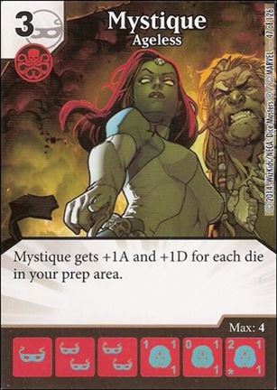 Marvel Dice Masters Uncanny X-Men  card 47 Mystique: Ageless