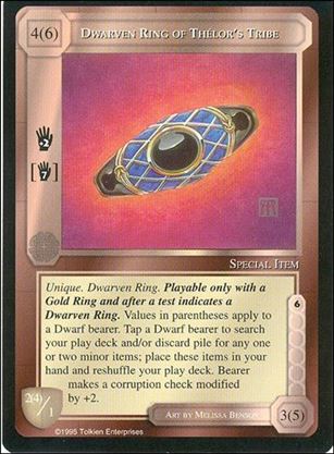 Middle-Earth: The Wizards (Base Set) card 122 Dwarven Ring of Thelor's Tribe