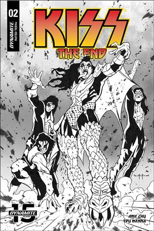 Kiss: The End issue 2-G Pasquale Qualano 1:30 Black & White Cover