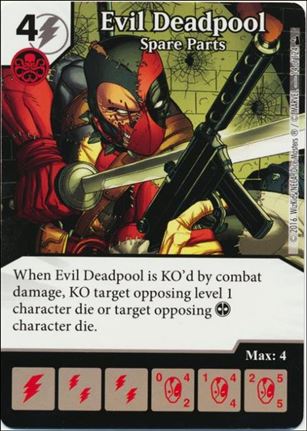 Marvel Dice Masters Deadpool card 14 Evil Deadpool: Spare Parts