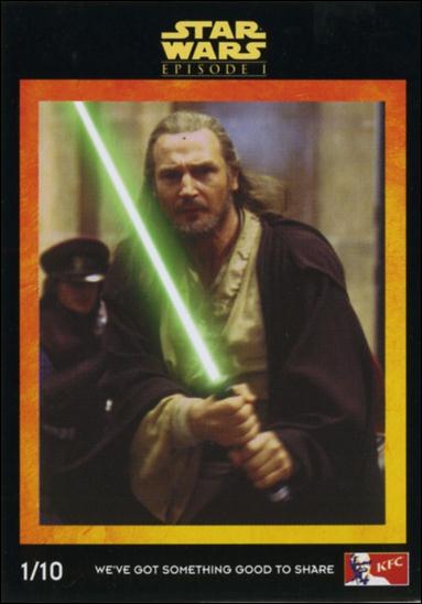 Star Wars: Episode I The Phantom Menace Kentucky Fried Chicken AUS (Promo) card 1/10 Qui-Gon Jinn