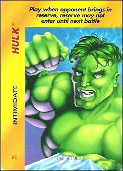 Marvel OverPower (Base Set) card nn113 Hulk: Initimidate