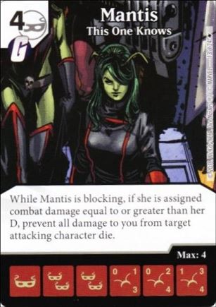 Marvel Dice Master's Kree Invasion Team Pack card 13 Mantis - This One Knows