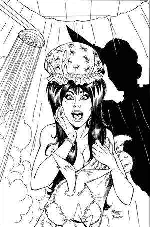 Elvira in Horrorland issue 1-P John Royle 1:11 Black & White Virgin Cover