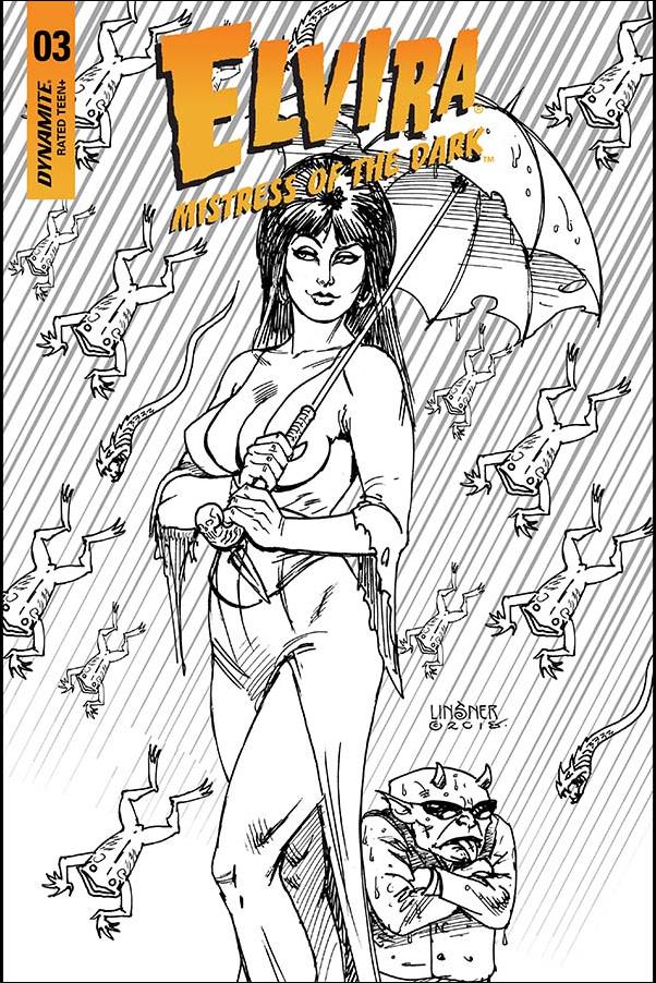 Elvira, Mistress of the Dark (2018) issue 3-G Joseph Michael Linsner 1:25 Line Art Cover