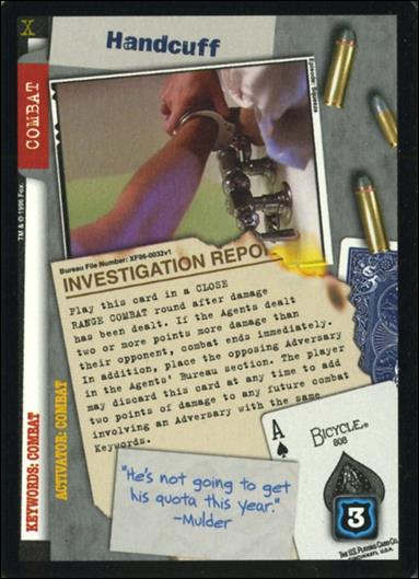 X-Files: Premiere Edition (Base Set) card XF96-0032v1 Handcuff