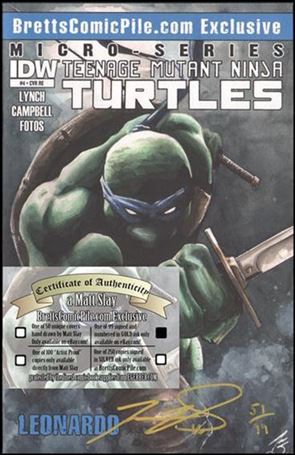 Teenage Mutant Ninja Turtles MicroSeries issue 4-G BrettsComicPile eBay Cover (signed by Slay) 1/99