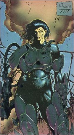 WildC.A.T.s '94 (Base Set) card 17 Black Razor In Tactical Response Vantage Suit