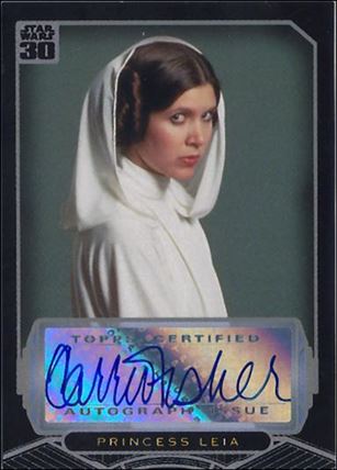 Star Wars 30th Anniversary (Autograph Subset) card nn2 Carrie Fisher - Princess Leia 1/75 (1:6561 packs)