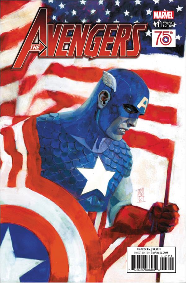 Avengers (2017) issue 1-B Alex Maleev Captain America 75th Anniversary Cover