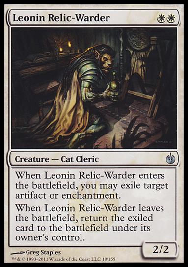 Magic the Gathering: Mirrodin Besieged (Base Set) card 10 Leonin Relic-Warder
